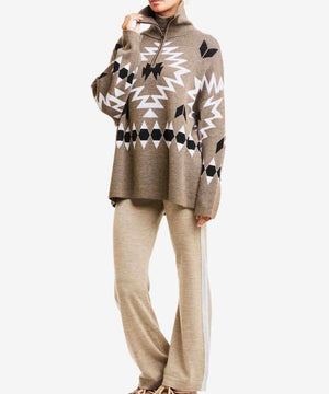 Women's Háldi Zip Up Sweater Sweaters | Knitwear We Norwegians Brown XS
