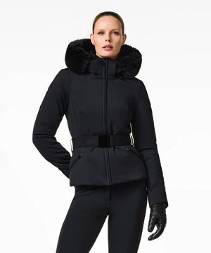Women's Hida Ski Jacket Faux Border Ski Jackets Goldbergh Black 34/XS