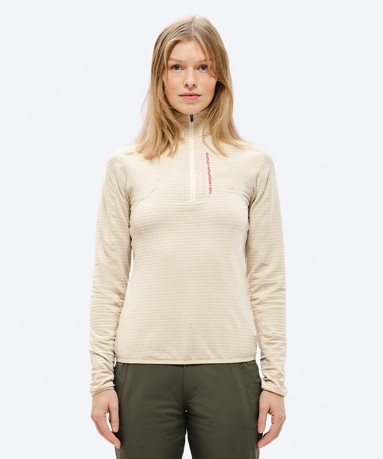 Women's M-3 Light Tech Fleece Half Zip Mid Layer The Mountain Studio Castle Wall XS