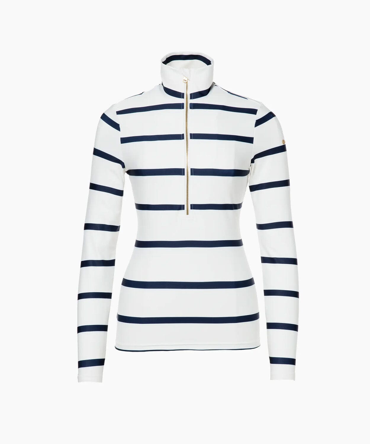 Women's Maxime Ski Pully Mid Layer Goldbergh Breton Stripe Cream/Blue L