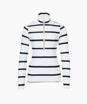 Women's Maxime Ski Pully Mid Layer Goldbergh Breton Stripe Cream/Blue L