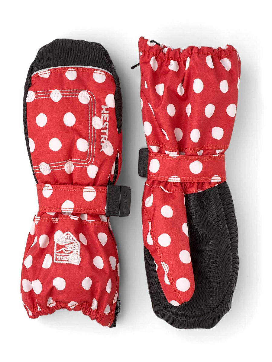 Baby Zip Long Mitt Gloves Hestra Red PRINT 1