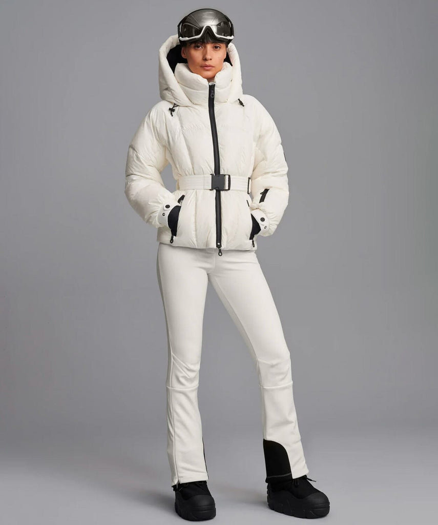 White belted ski jacket shop
