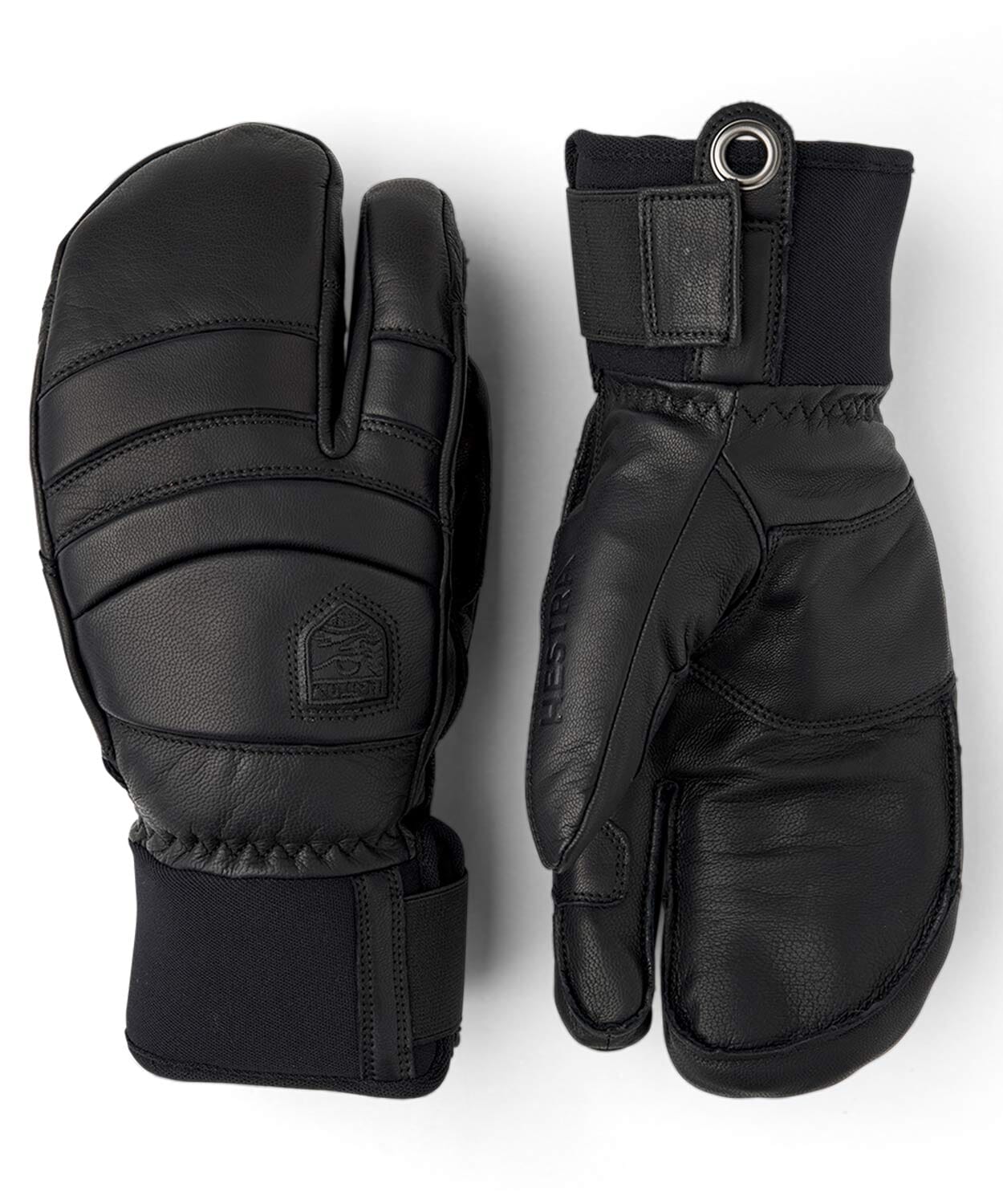 Leather Fall Line 3 Finger Gloves Hestra Black / Black 8