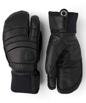 Leather Fall Line 3 Finger Gloves Hestra Black / Black 8