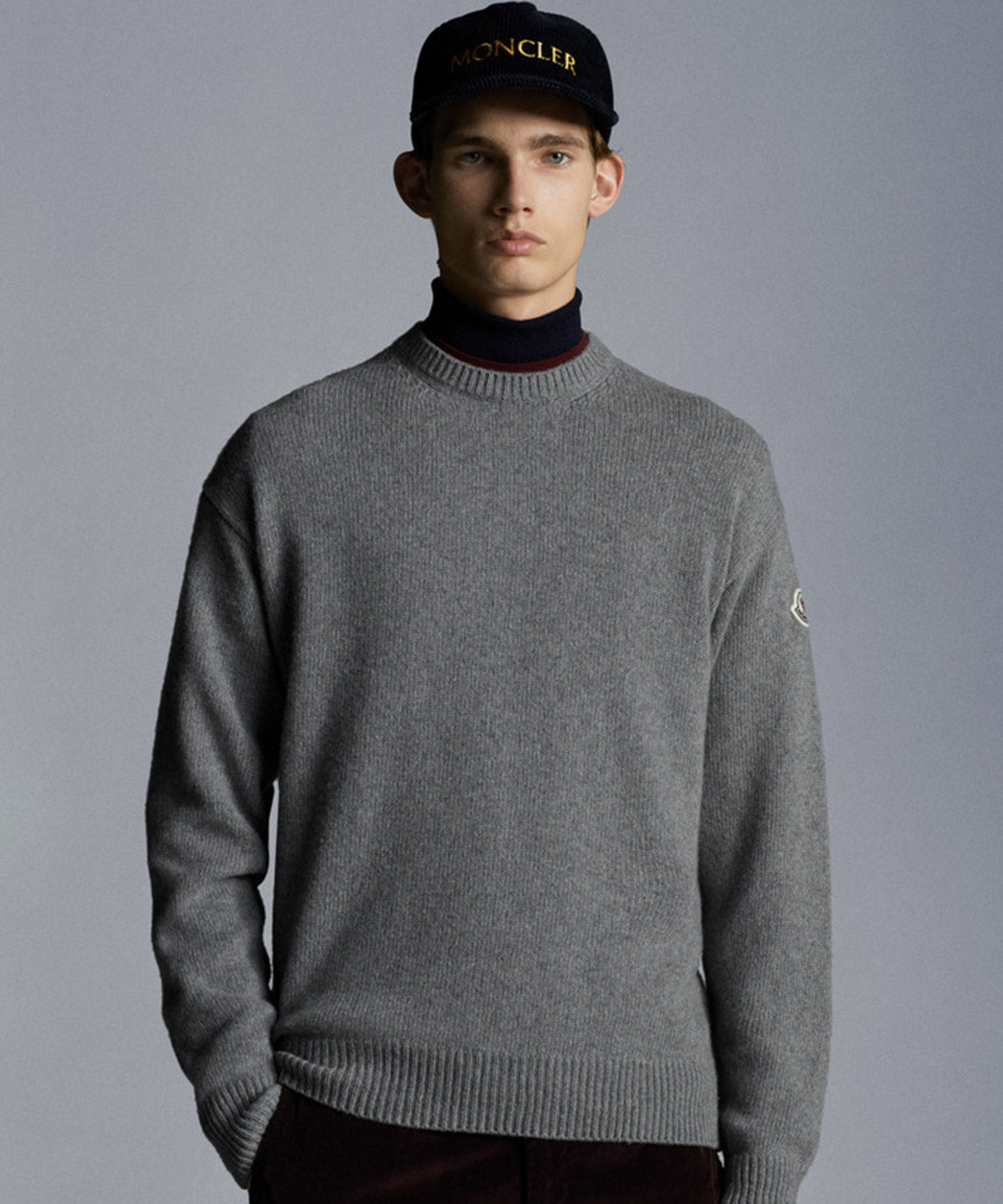 Mens Cashmere Crewneck Sweater Sweaters | Knitwear Moncler Charcoal M