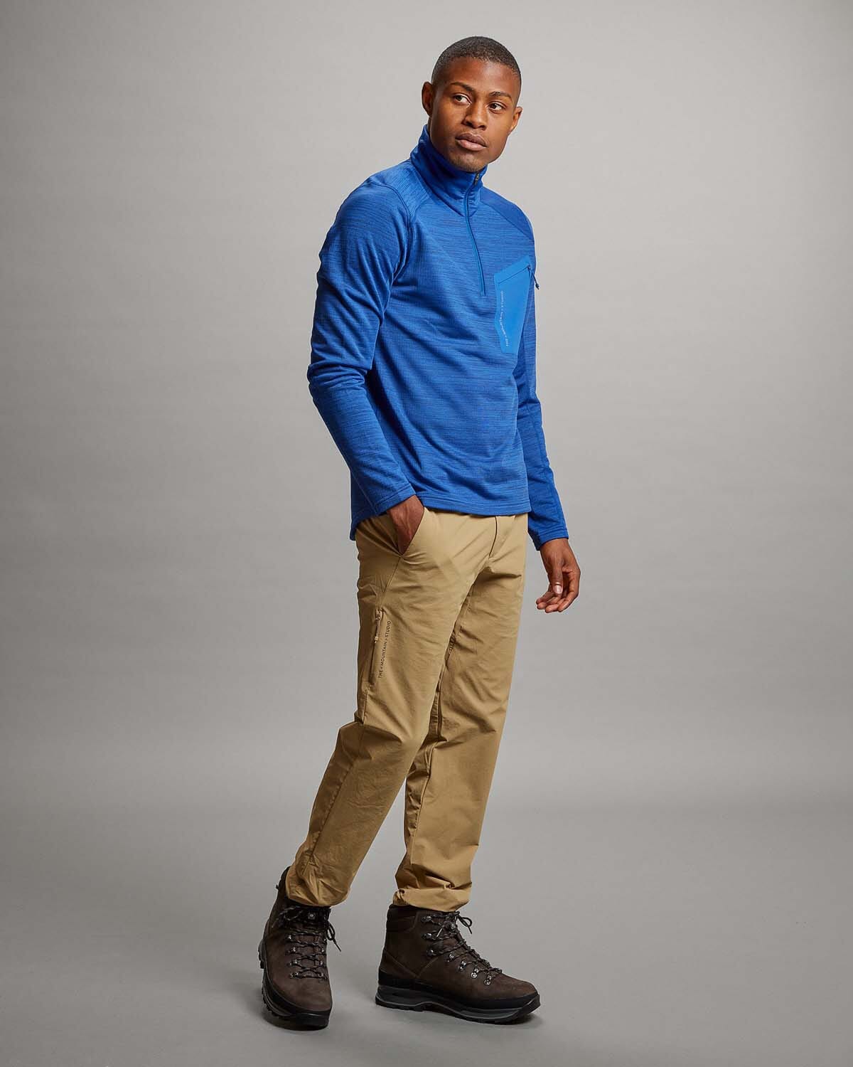 Men's Techno Stretch Mid Hood Mid Layer The Mountain Studio Blue Quartz S