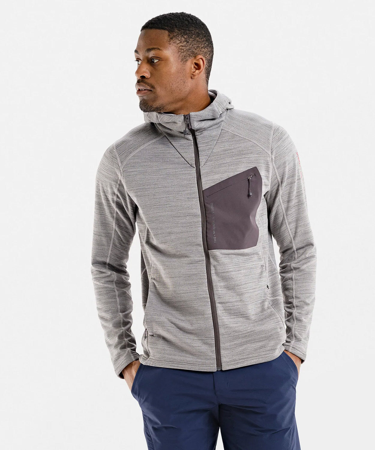 Men's Techno Stretch Mid Hood Mid Layer The Mountain Studio Grey Melange M