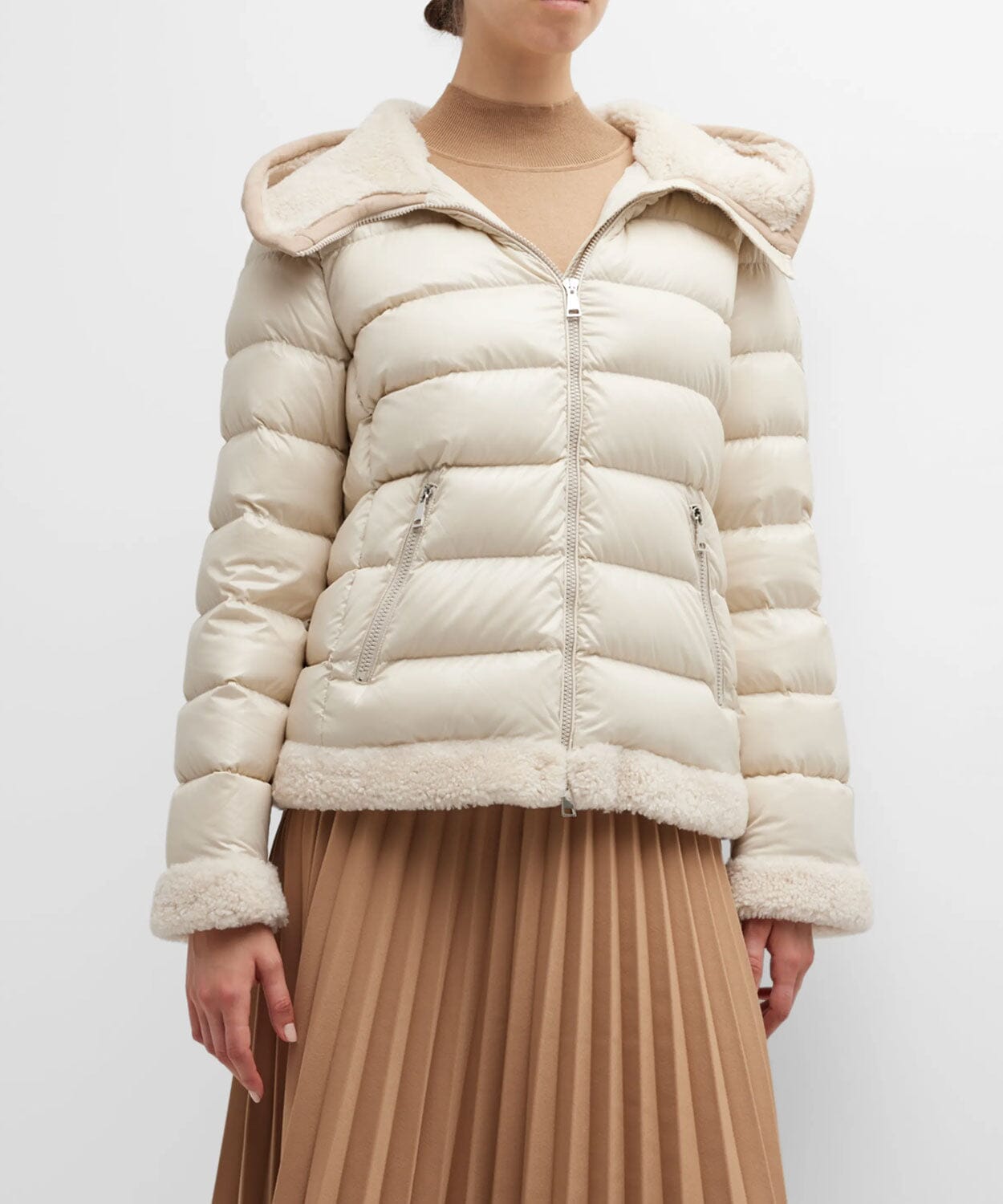 Womens cream 2025 moncler coat