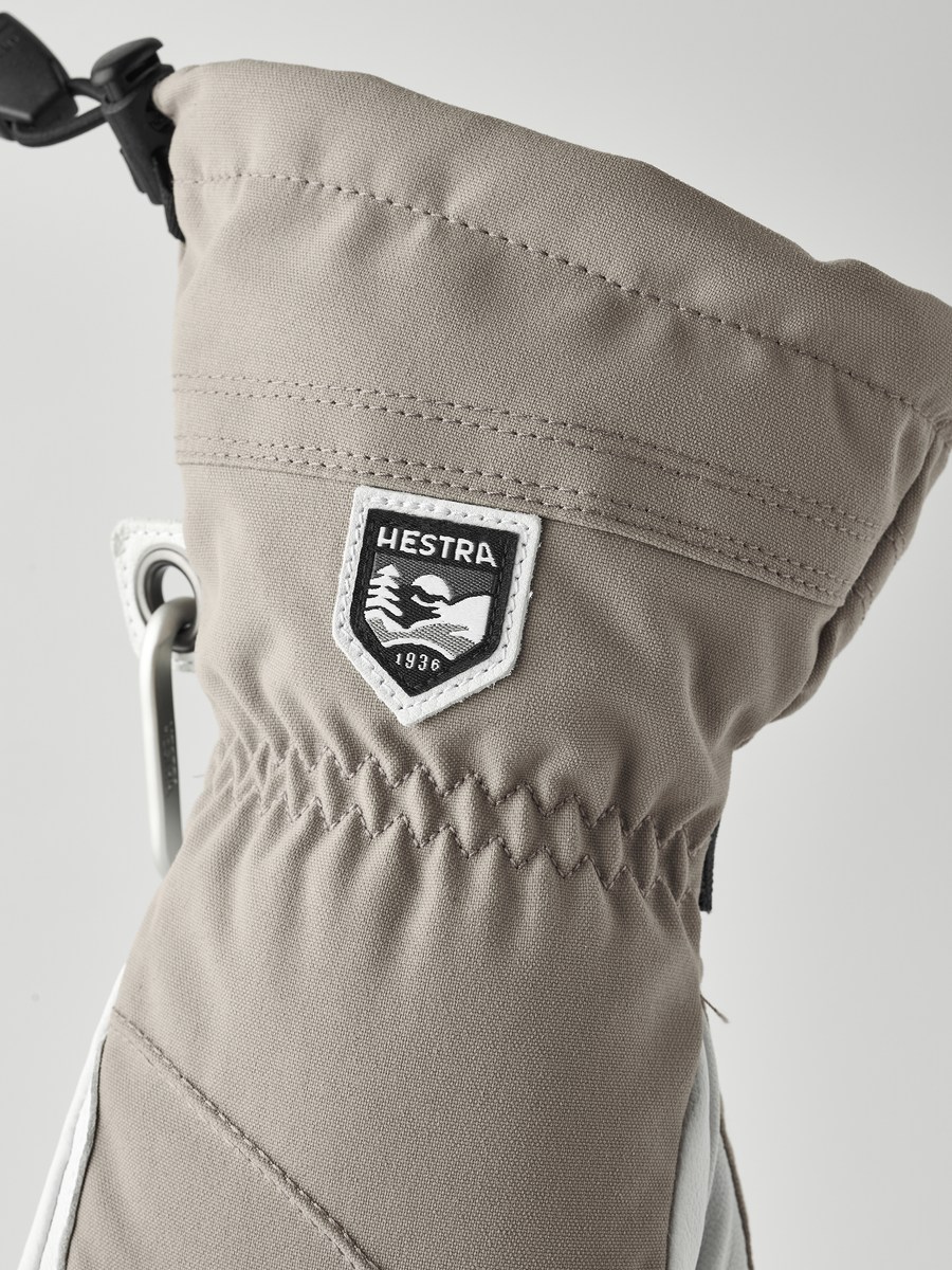 Hestra Women's Heli Ski 5-finger ski glove Khaki/Offwhite detail
