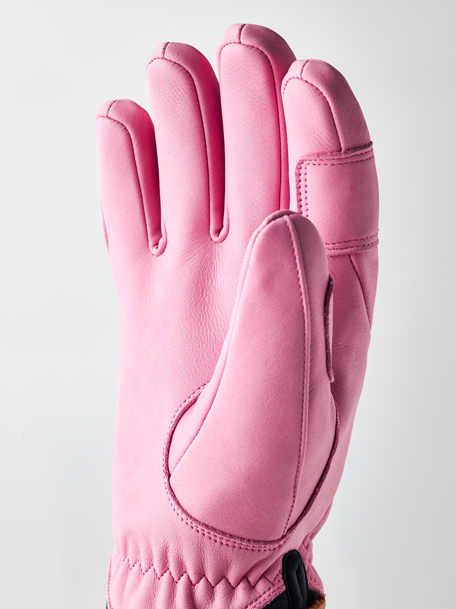 Hestra Women's Fall Line 5-Finger ski glove Cerise detail