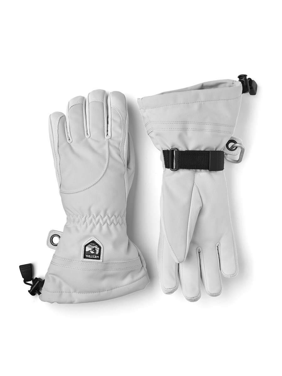 Hestra Women's Heli Ski 5-finger ski glove Pale Grey/Offwhite