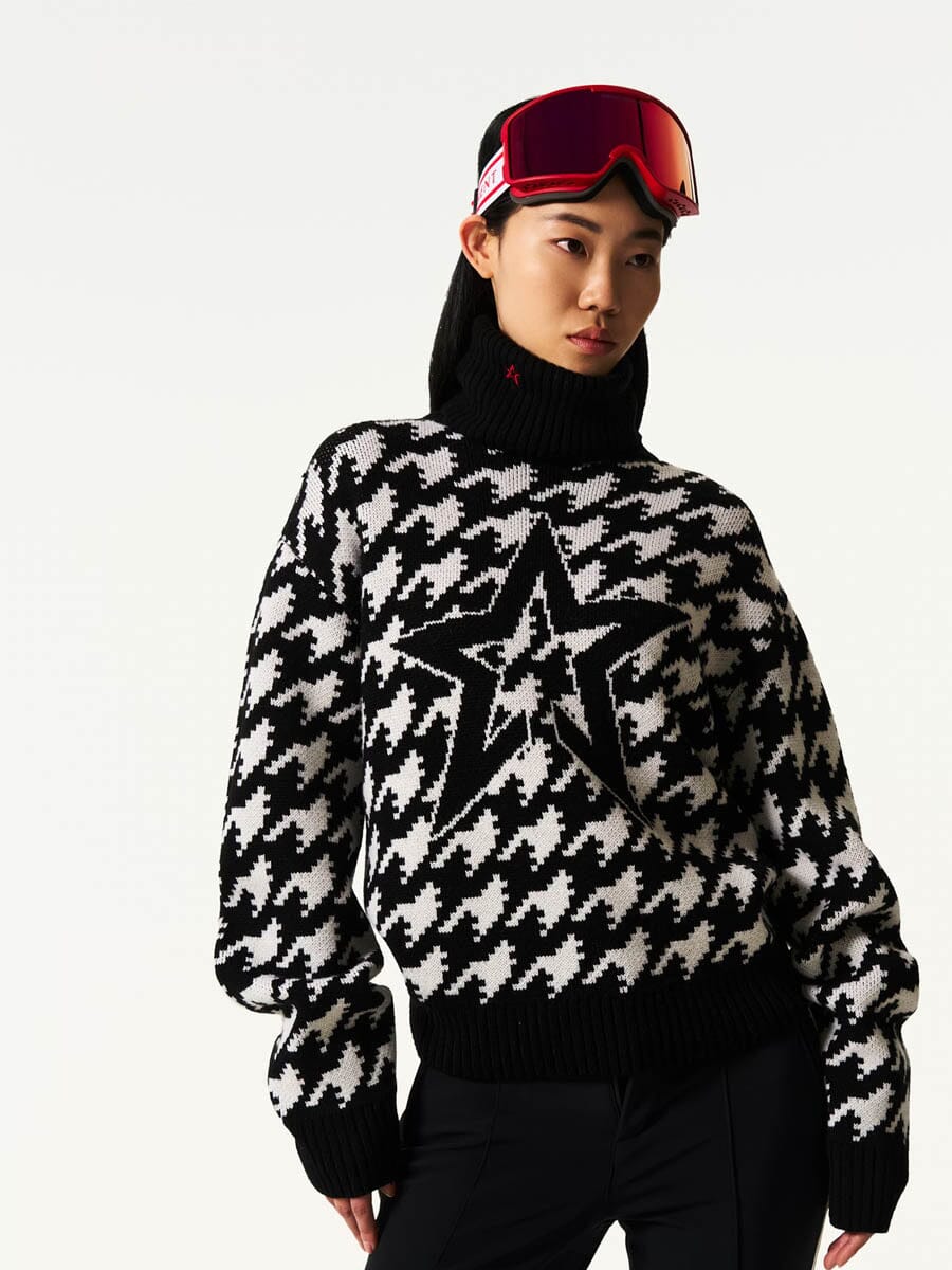 26 Perfect Moment - Women's Chunky Houndstooth Sweater Unclassified Perfect Moment 