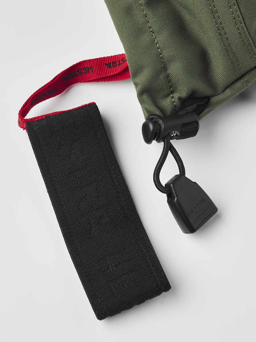 Army Leather Heli Ski Mitt - Olive detail