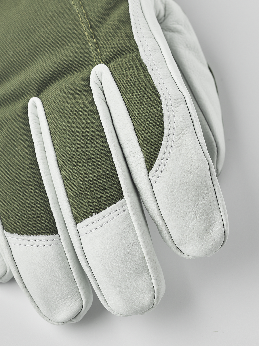 Hestra Women's Heli Ski 5-finger ski glove Olive/Offwhite detail