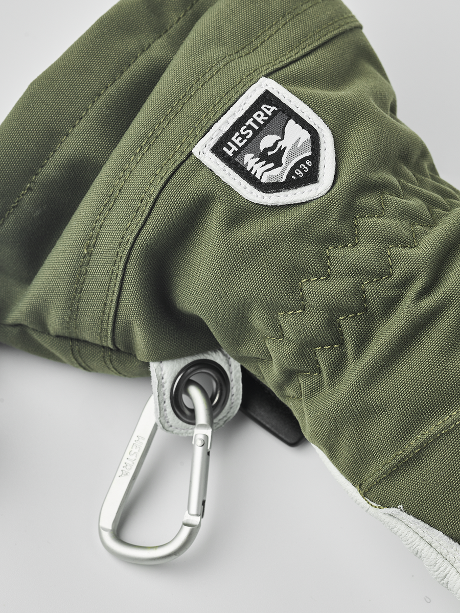 Hestra Women's Heli Ski 5-finger ski glove Olive/Offwhite detail
