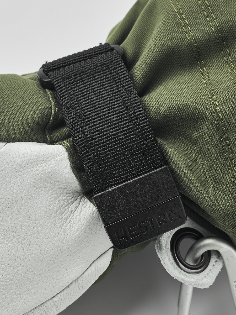 Hestra Women's Heli Ski 5-finger ski glove Olive/Offwhite detail