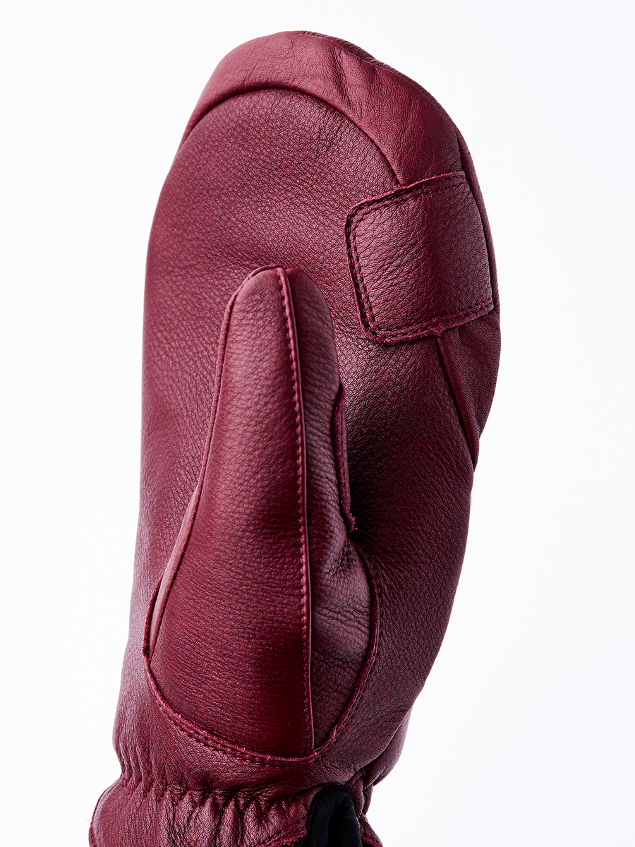 Women's Leather Fall Line Mitt - Bordeaux detail