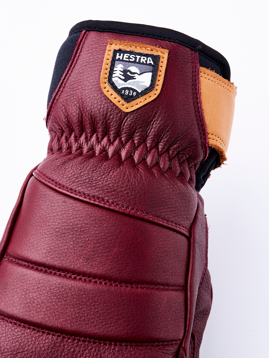 Women's Leather Fall Line Mitt - Bordeaux detail