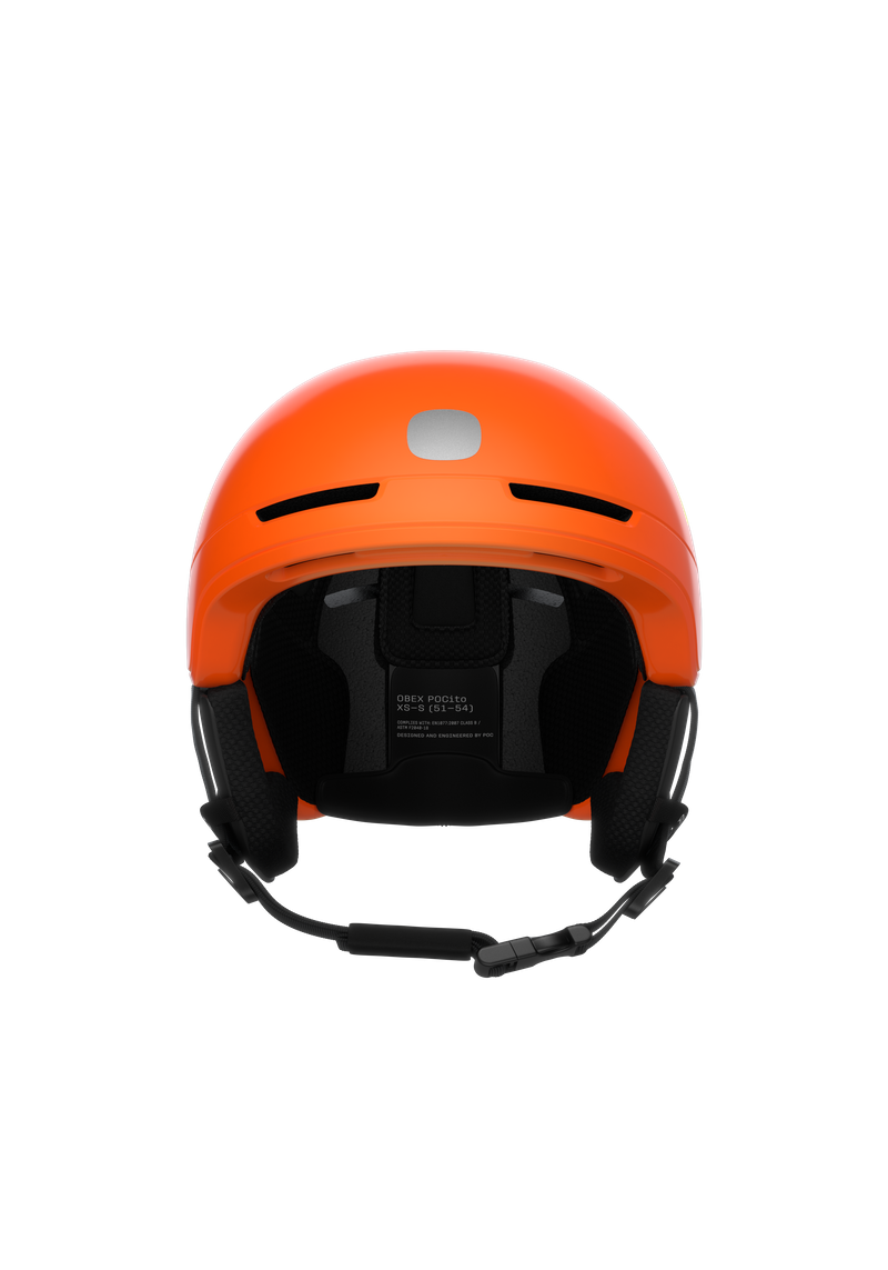 POC POCito Obex MIPS Kids Ski Helmet Fluorescent Orange - back