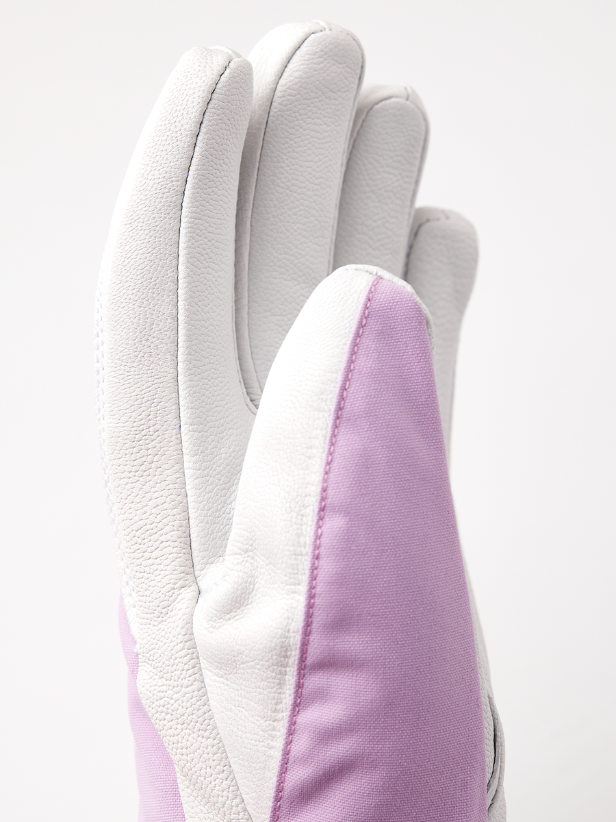 Hestra Women's Heli Ski 5-finger ski glove Syringa/Offwhite detail