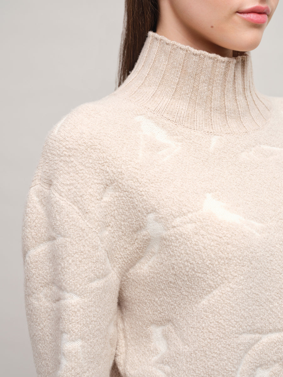 Women's Whiteface Multi Merino Knit Sweater Pearl – detail