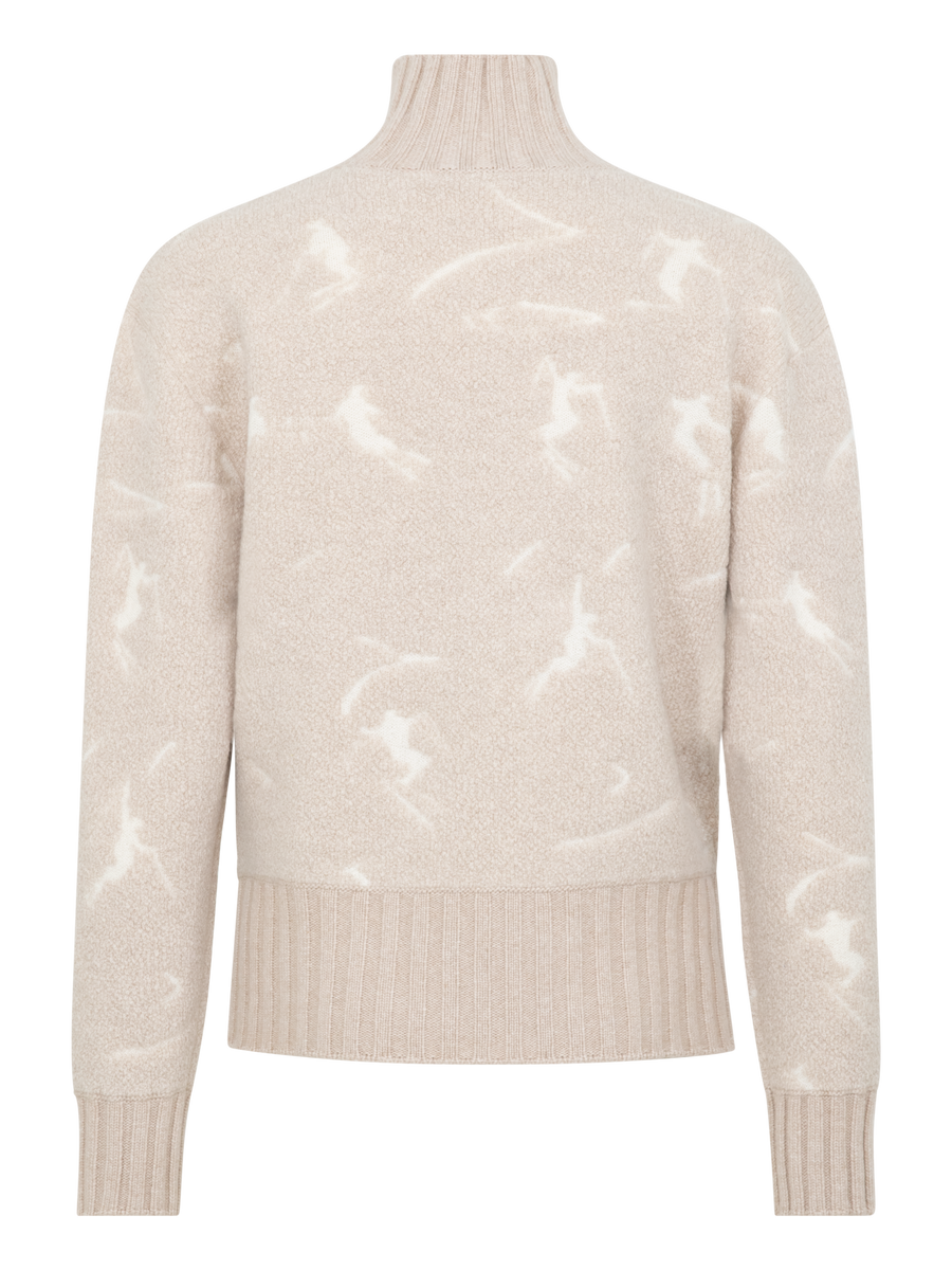 Women's Whiteface Multi Merino Knit Sweater Pearl – back styled