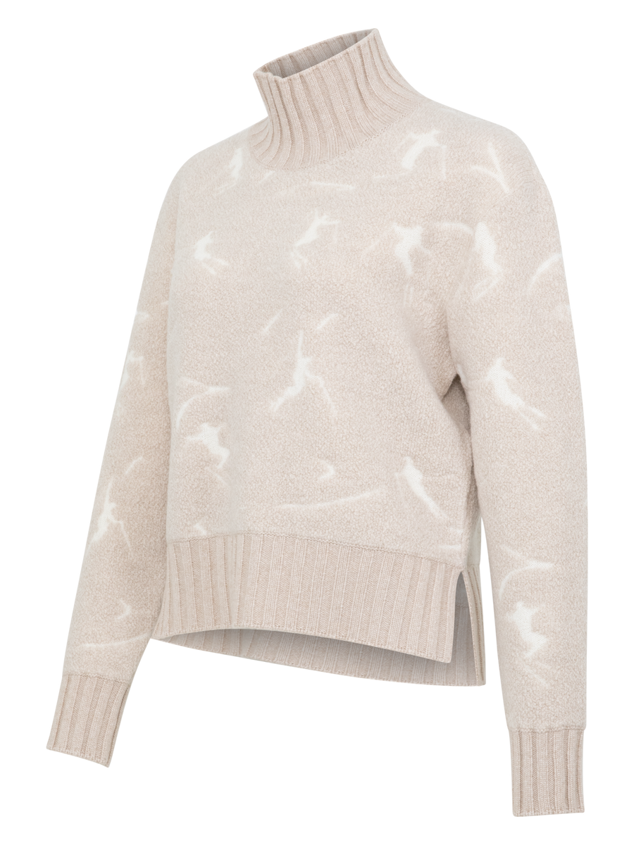 Women's Whiteface Multi Merino Knit Sweater Pearl – side styled
