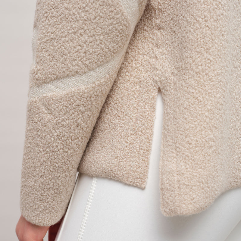 Chatel reversible jacquard knit detail – Pearl