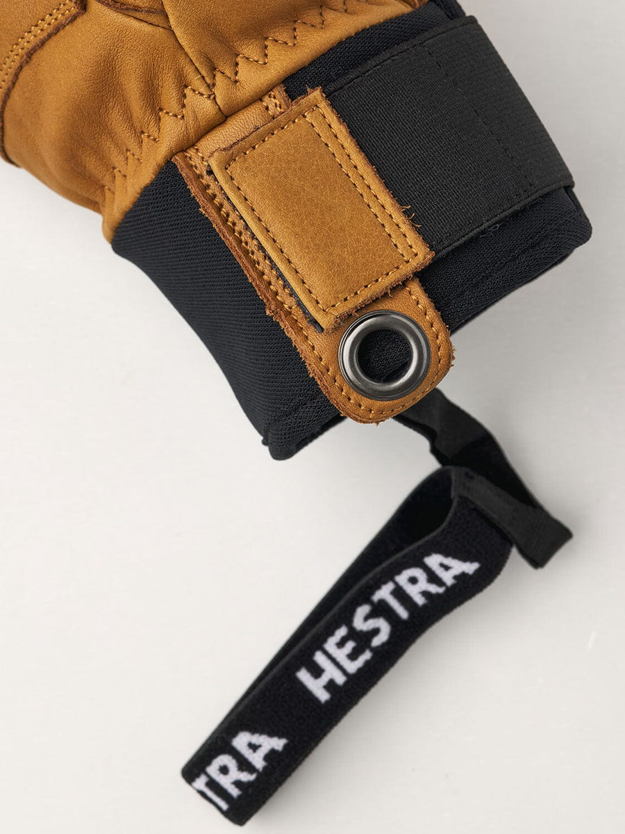 Hestra Leather Fall Line 5-finger ski glove detail