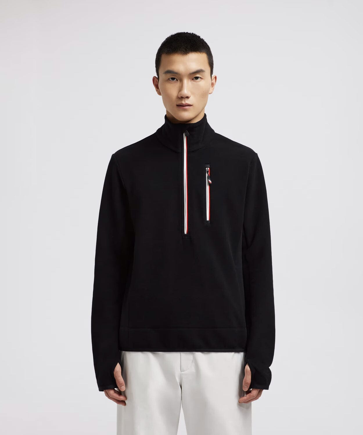 Men's Half-Zip Sweatshirt Mid Layer Moncler Black S 