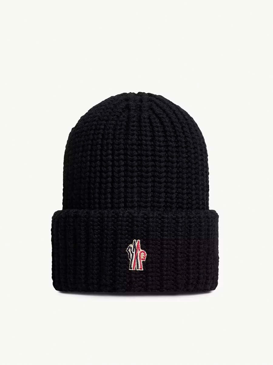 Moncler - Logo Wool Beanie Unclassified Moncler Black 