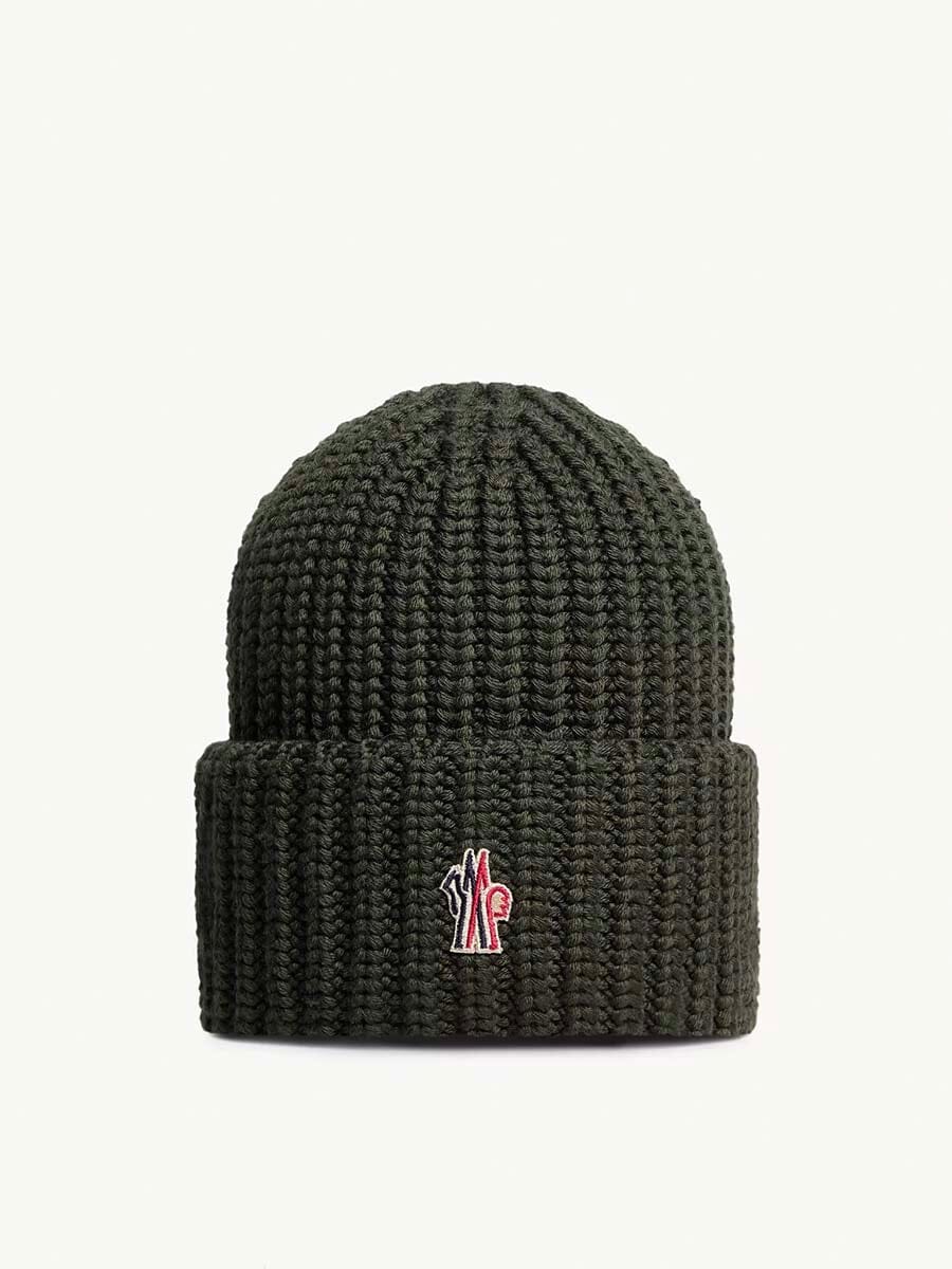 Moncler - Logo Wool Beanie Unclassified Moncler Dark Green 