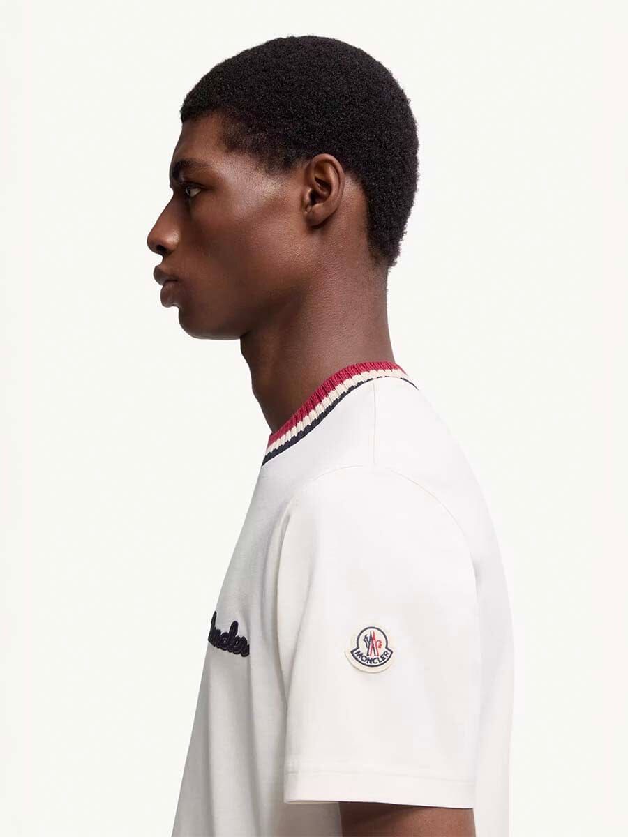 Moncler - Men's Embroidered Logo Cotton T-Shirt Unclassified Moncler 