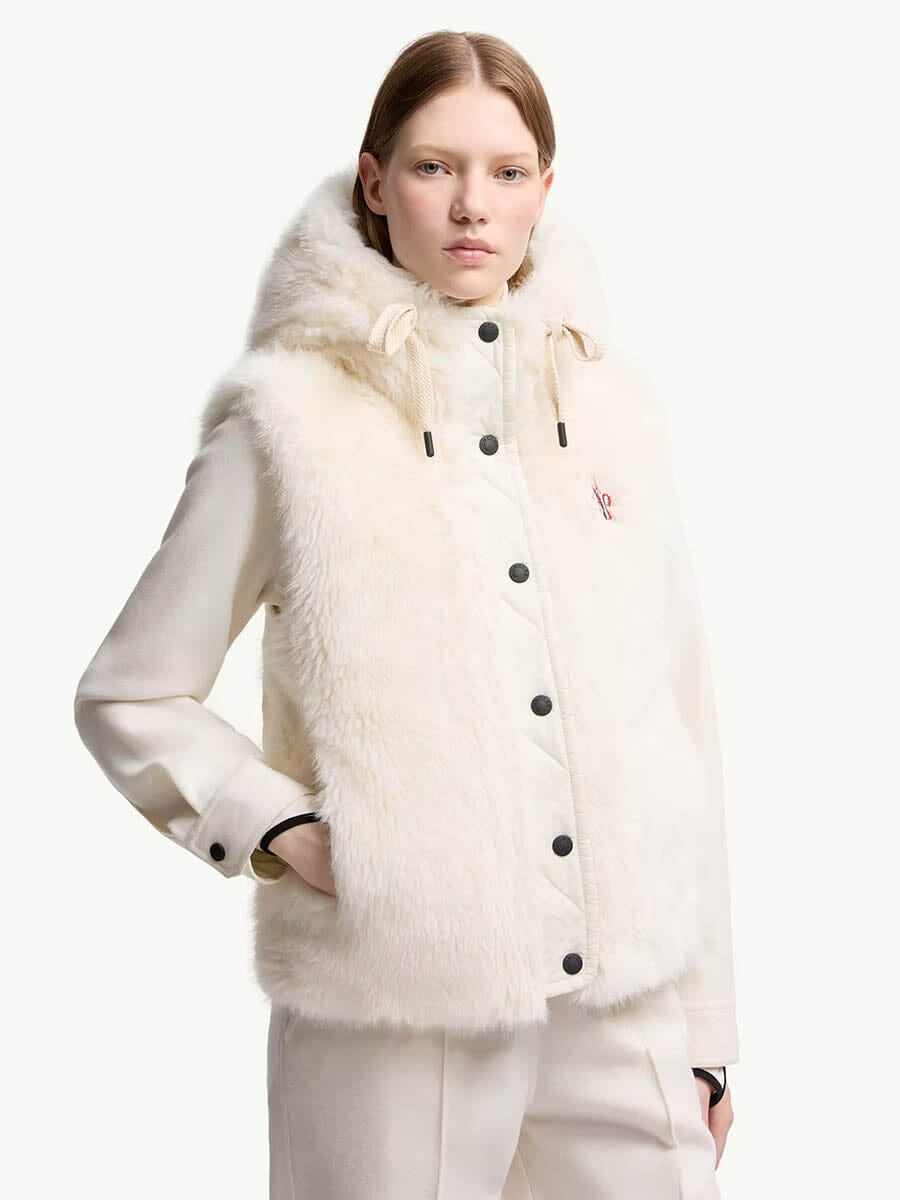 Moncler - Women's Arve Hooded Teddy Down Vest Unclassified Moncler 