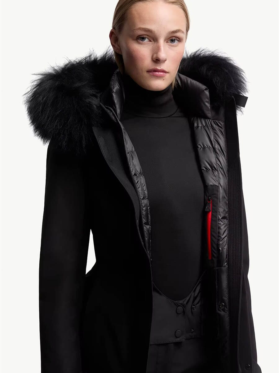 Moncler - Women's Laplance GORE-TEX Shearling-Trimmed Hooded Down Ski Jacket Unclassified Moncler 