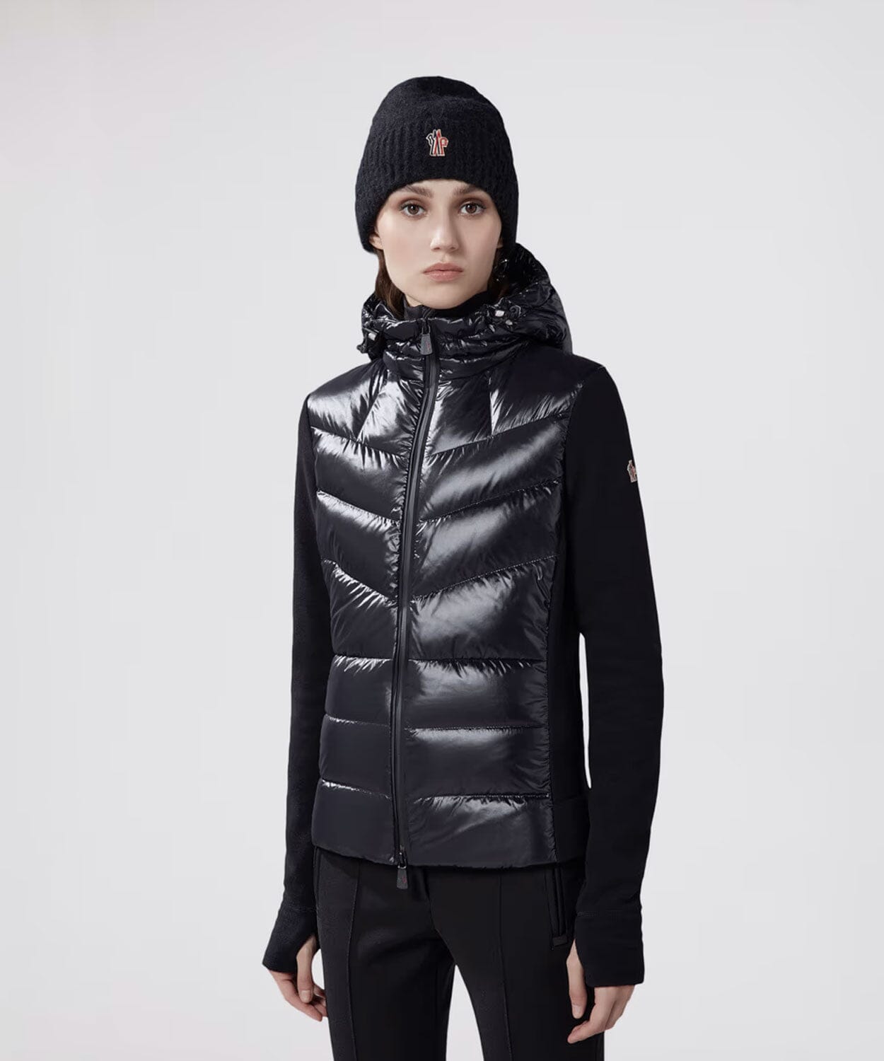 Moncler - Women's Padded Fleece Hoodie Jackets Moncler Black S 