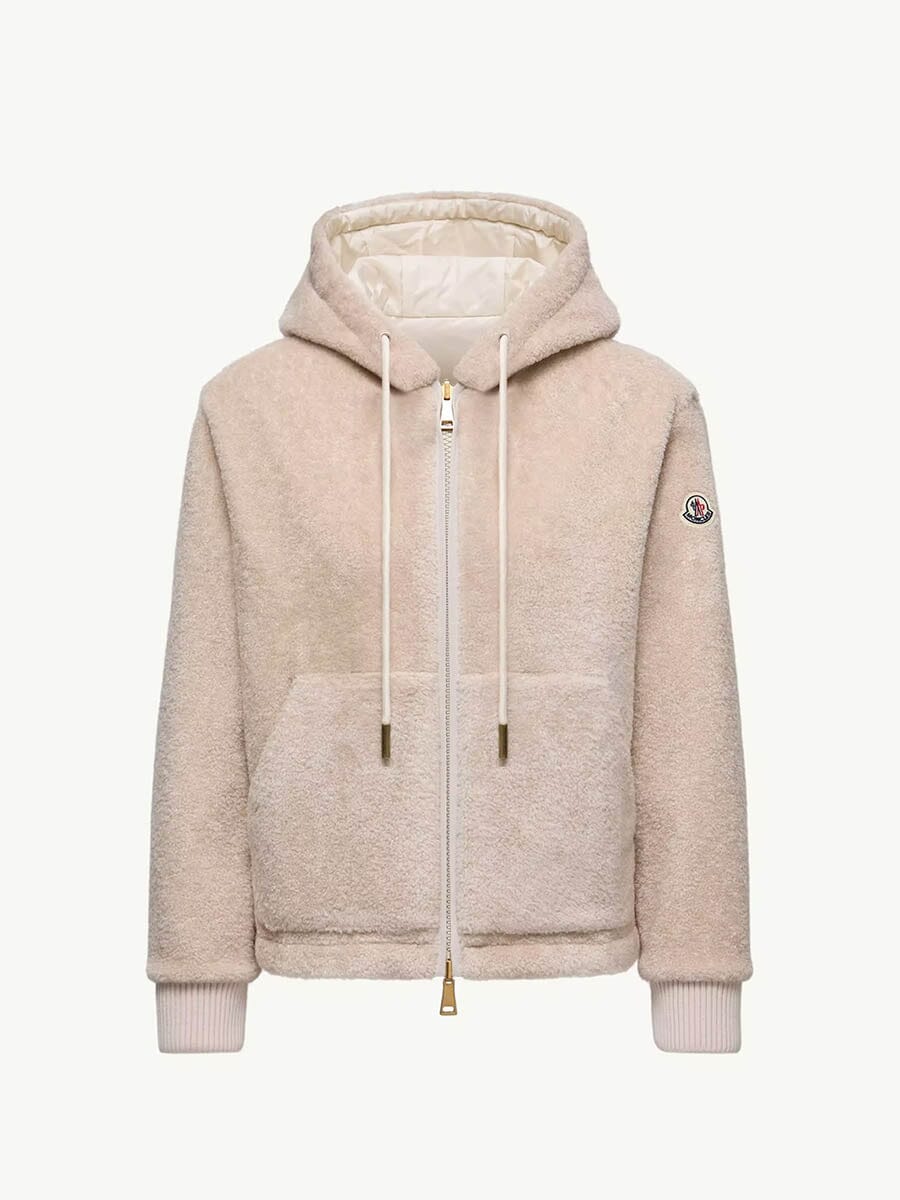 Moncler - Women's Reversible Padded Hoodie Unclassified Moncler White & Pink XS 