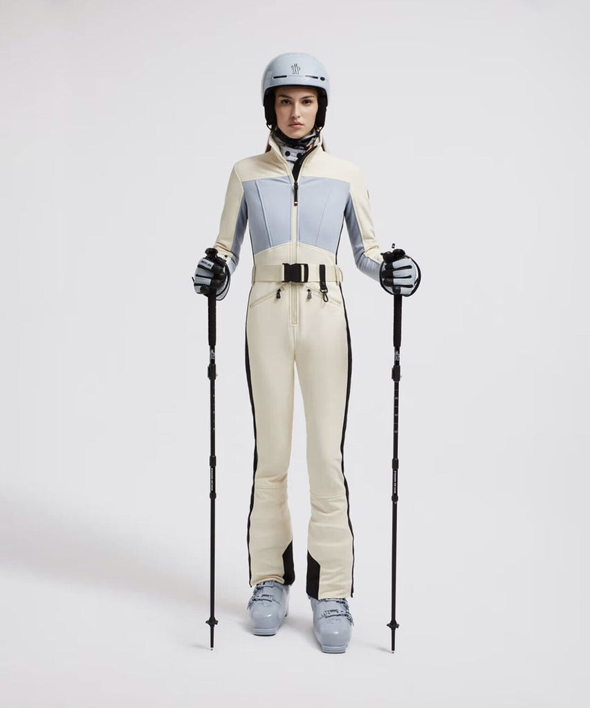 MONCLER ホワイト スキーウェア 女性用 スノーホワイト Brucheダウンスキージャケット : ショートダウン