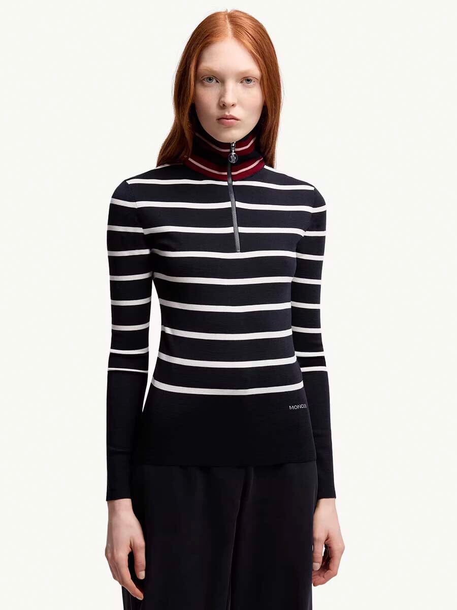 Moncler - Women's Striped Wool Turtleneck Sweater Unclassified Moncler 