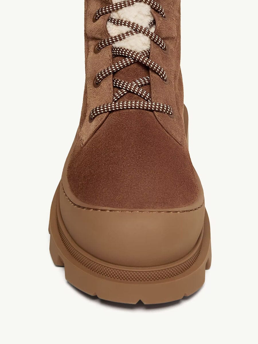 Moncler - Women's Vera High Suede Lace-Up Boots Unclassified Moncler 