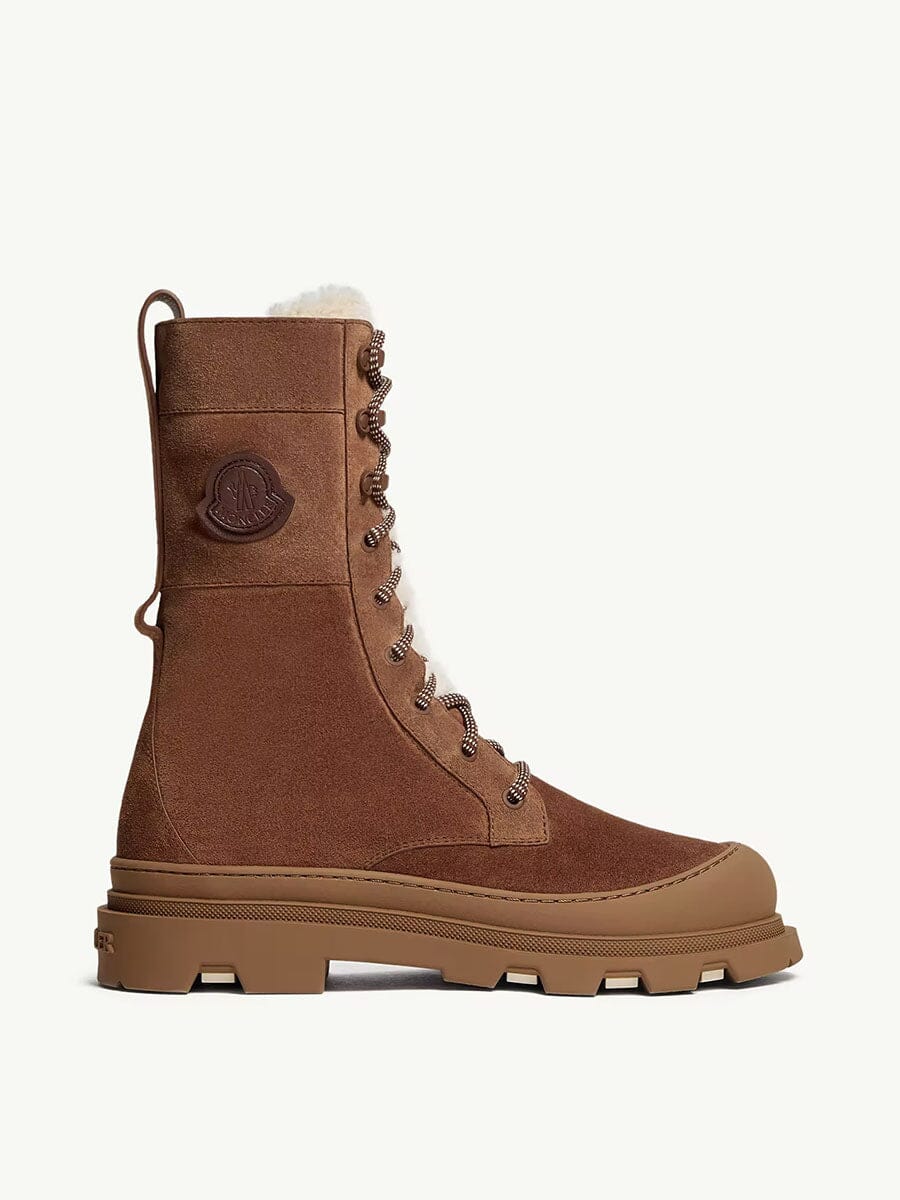 Moncler - Women's Vera High Suede Lace-Up Boots Unclassified Moncler 