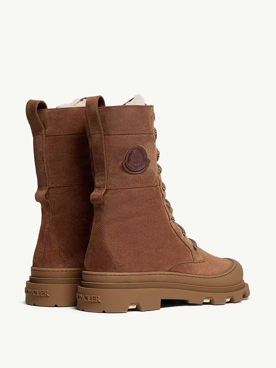 Moncler - Women's Vera High Suede Lace-Up Boots Unclassified Moncler 