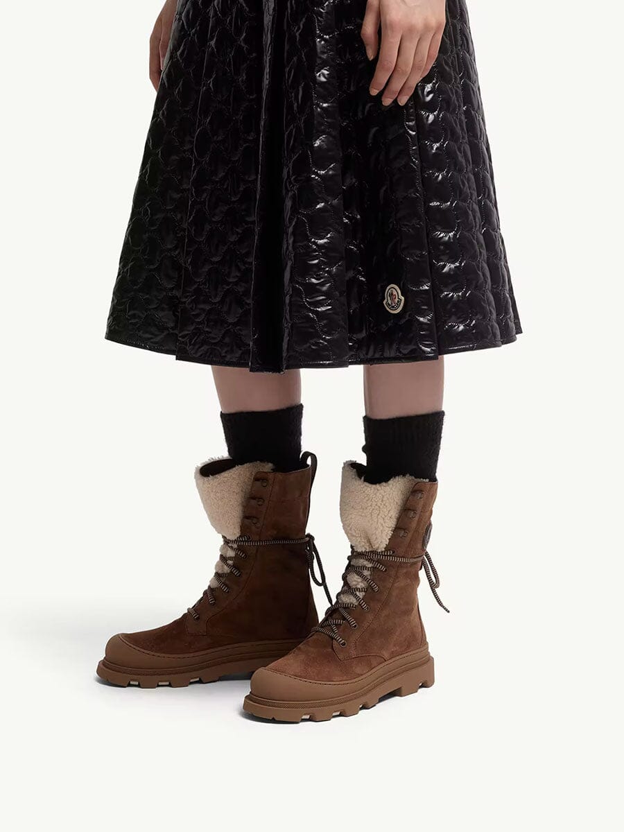 Moncler - Women's Vera High Suede Lace-Up Boots Unclassified Moncler 