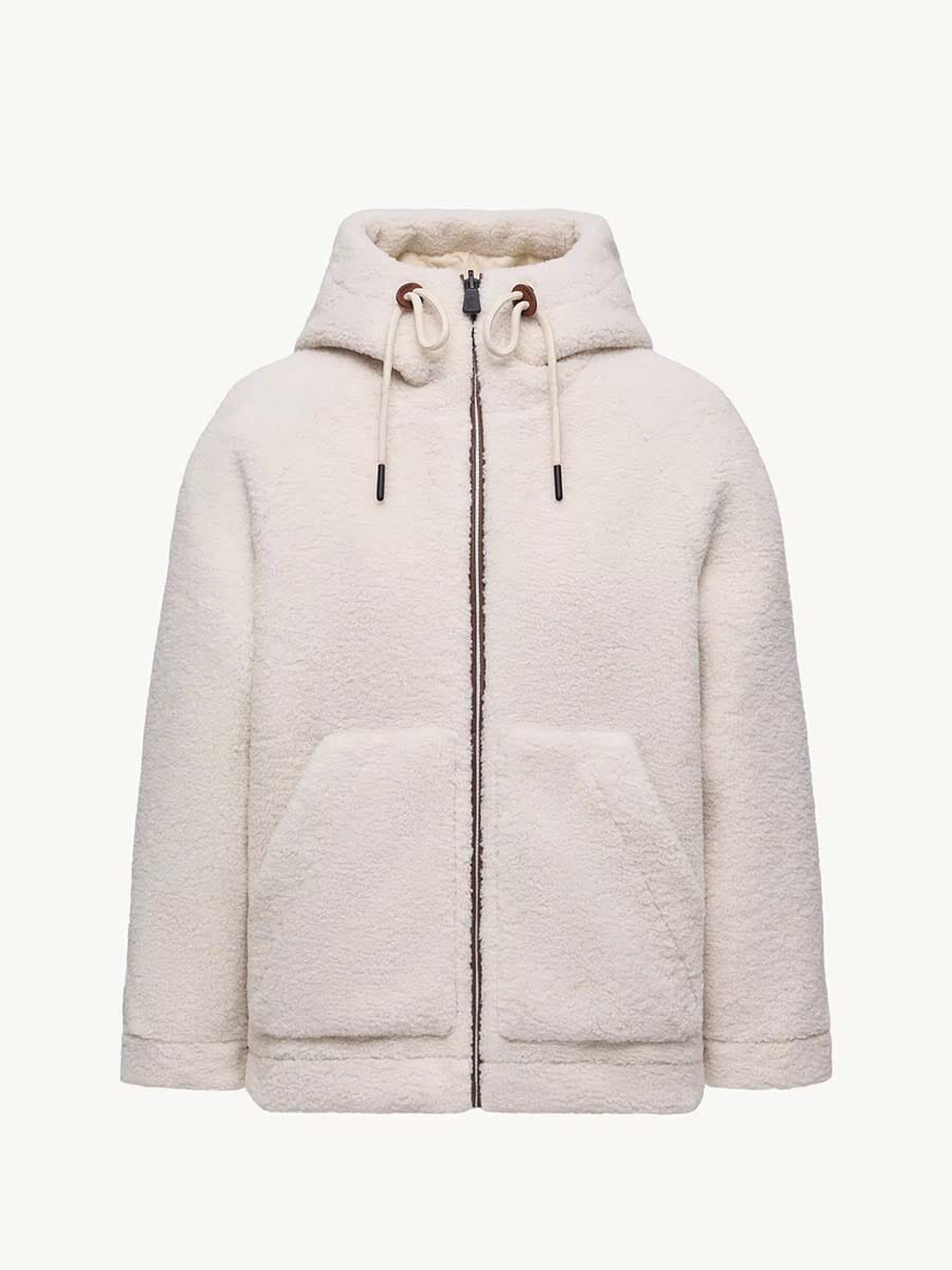 Moncler - Women's Yushan Reversible Teddy Short Padded Jacket Unclassified Moncler White 0 