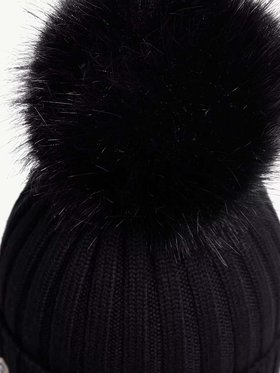 Moncler - Wool Beanie with Faux Fur Pom Pom Unclassified Moncler 