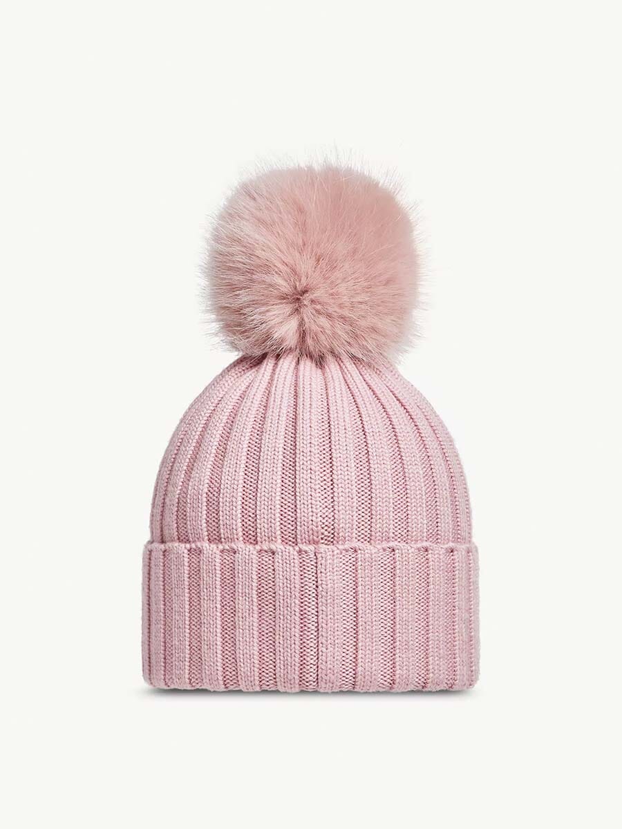 Moncler - Wool Beanie with Faux Fur Pom Pom Unclassified Moncler 