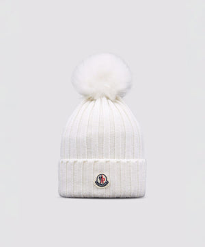 Moncler - Wool Beanie with Pom Pom Unclassified Moncler 