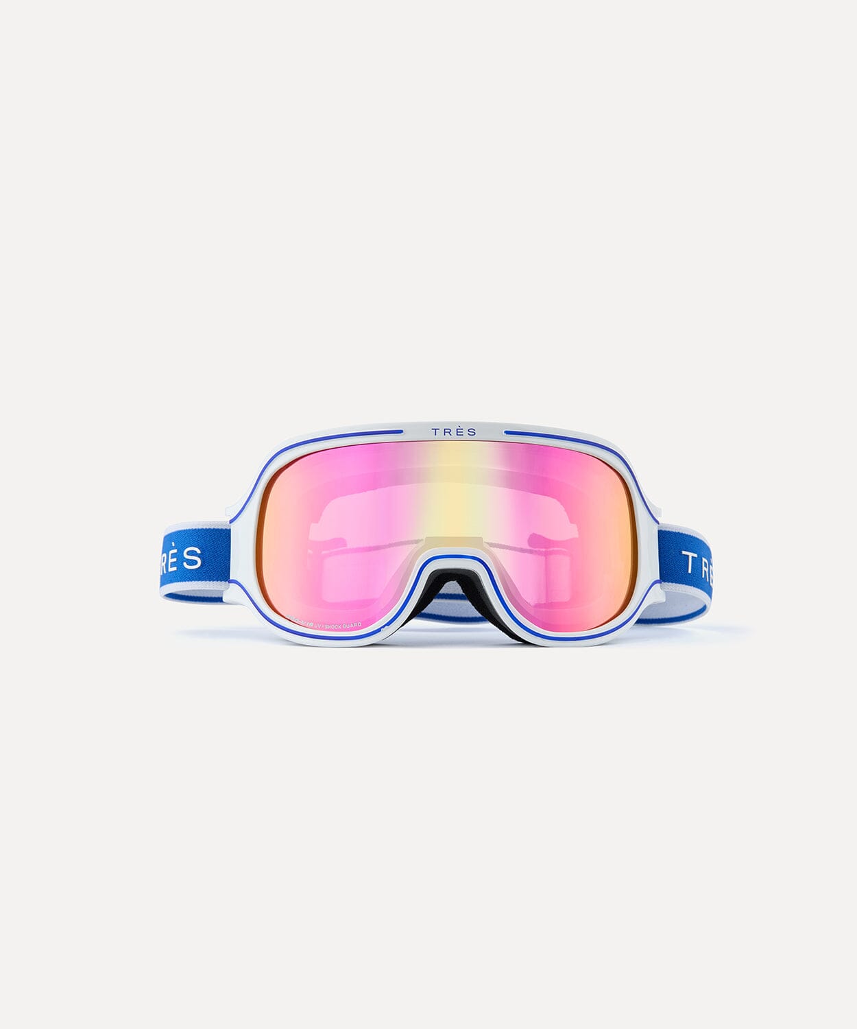 Monterossa Goggle Gloss White Blue Ski Goggles Tres 