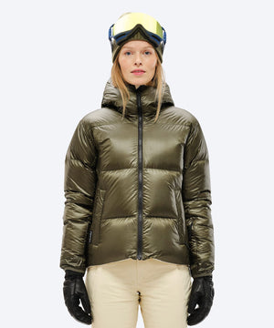 Women's D-5 Pertex Reversible Tecno Down Jacket Ski Jackets The Mountain Studio Forest Green-Castle Wall XS 